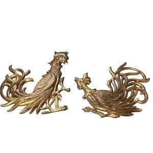 Vintage chicken roosters fighting cocks wall hanging artworks by syroco